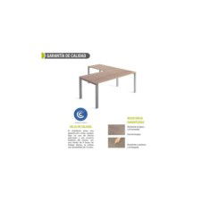 Mesa de oficina PORTICO + ala izquierda, estructura metálica