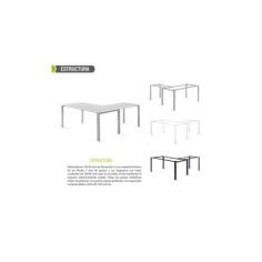 Mesa de oficina PORTICO + ala izquierda, estructura metálica