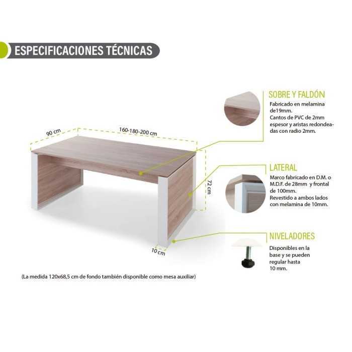 Mesa de despacho recta OMEGA