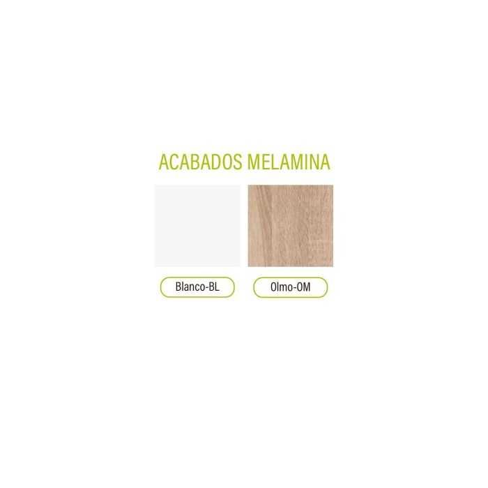 Armario Medio con puertas Serie Color blanco/olmo
