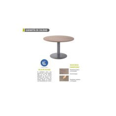 Mesa de reunión redonda pie metálico Blanco/Olmo de 110 CM Mesa de reunión redonda pie metálico Blanco/Olmo de 110 CM