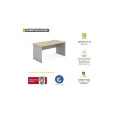 Mesa de oficina serie TONO T3, estructura y faldón en plata, varias medidas disponibles