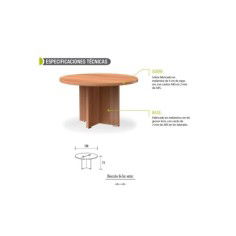 Mesa de reunión, KARINA, circular, diámetro 130 cm, melamina Mesa de reunión, KARINA, circular, diámetro 130 cm, melamina