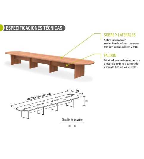 Mesa reunión KARINA, ovala, medida 600x120 cm Mesa reunión KARINA, ovala, medida 600x120 cm