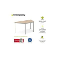 Mesa para aula forma trapezoidal estructura perimetral medidas a elegir serie DAI