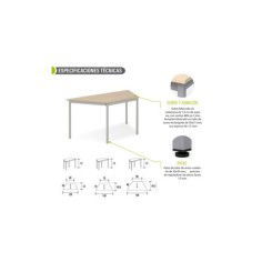 Mesa para aula forma trapezoidal estructura perimetral medidas a elegir serie DAI