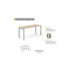 Mesa de oficina TEMPO, estructura 4 patas fijas, fondo 60 cm Mesa de oficina TEMPO, estructura 4 patas fijas, fondo 60 cm