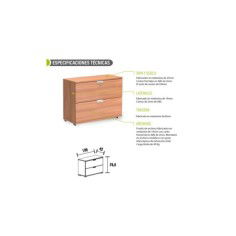 Armario de oficina, KARINA, bajo, cajones archivador, altura 76,6 cm