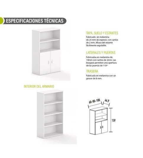 Armario de oficina medio con puertas bajas serie OH Office Armario de oficina medio con puertas bajas serie OH Office