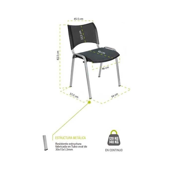 Silla confidente ISO Smart Tapizada, patas cromadas