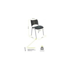 Silla confidente ISO Smart Tapizada, patas cromadas Silla confidente ISO Smart Tapizada, patas cromadas