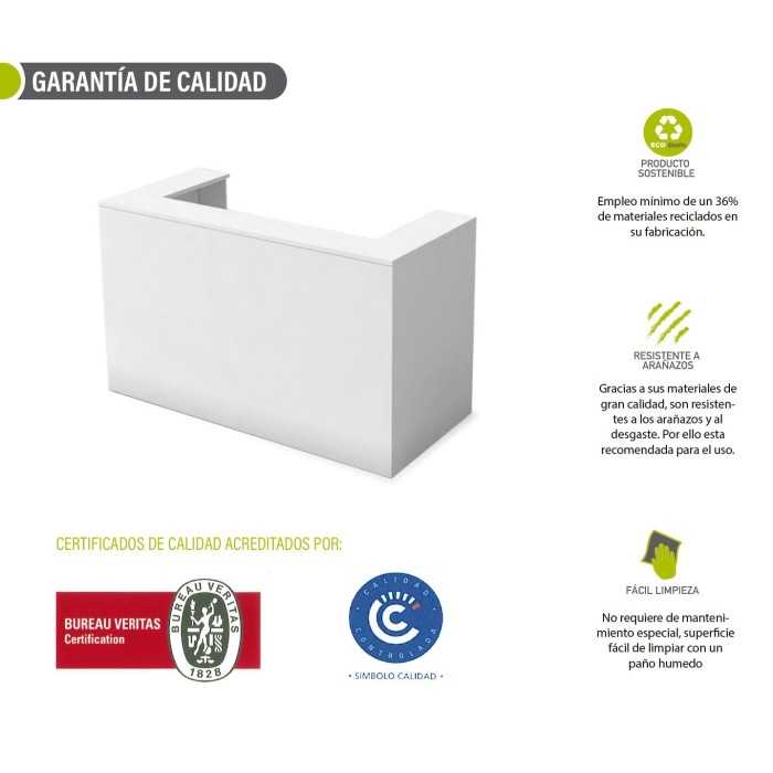 Mostrador de recepción individual ZETA, con pasacables