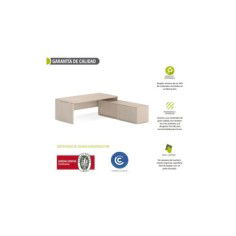 Mesa despacho con credencia KARINA, elegante y profesional, alto almacenaje