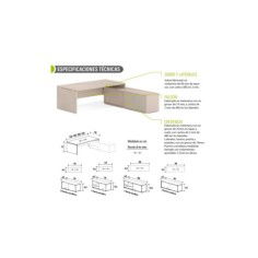 Mesa despacho con credencia KARINA, elegante y profesional, alto almacenaje