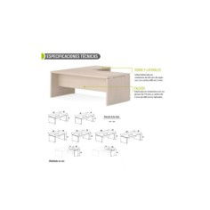 Mesa de despacho con ala KARINA, medidas a elegir, gran grosor