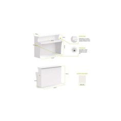 Mostrador de Recepción ROCK BÁSICO 120 cm, color blanco, con pasacables