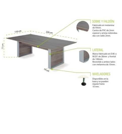 Mesa de reunión 220 rectangular serie OMEGA