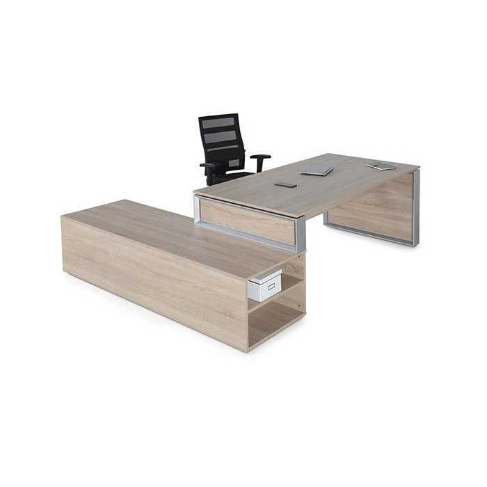 Mesa de despacho OMEGA con armario auxiliar lado derecho Mesa de despacho OMEGA con armario auxiliar lado derecho