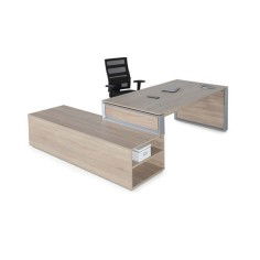Mesa de despacho OMEGA con armario auxiliar lado derecho Mesa de despacho OMEGA con armario auxiliar lado derecho