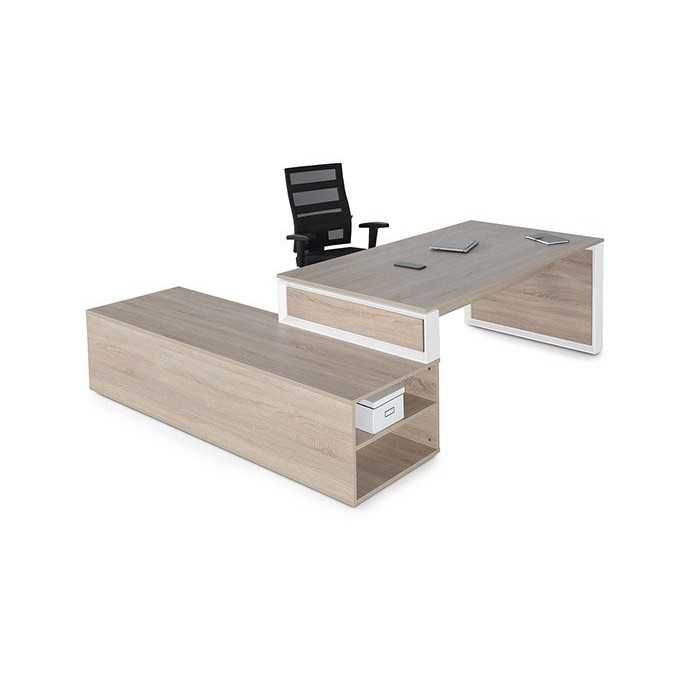 Mesa de despacho OMEGA con armario auxiliar lado derecho Mesa de despacho OMEGA con armario auxiliar lado derecho