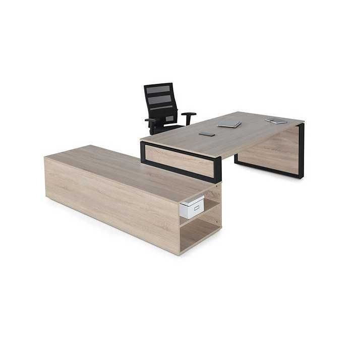 Mesa de despacho OMEGA con armario auxiliar lado derecho Mesa de despacho OMEGA con armario auxiliar lado derecho