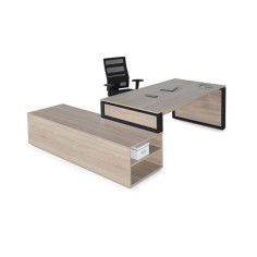 Mesa de despacho OMEGA con armario auxiliar lado derecho Mesa de despacho OMEGA con armario auxiliar lado derecho