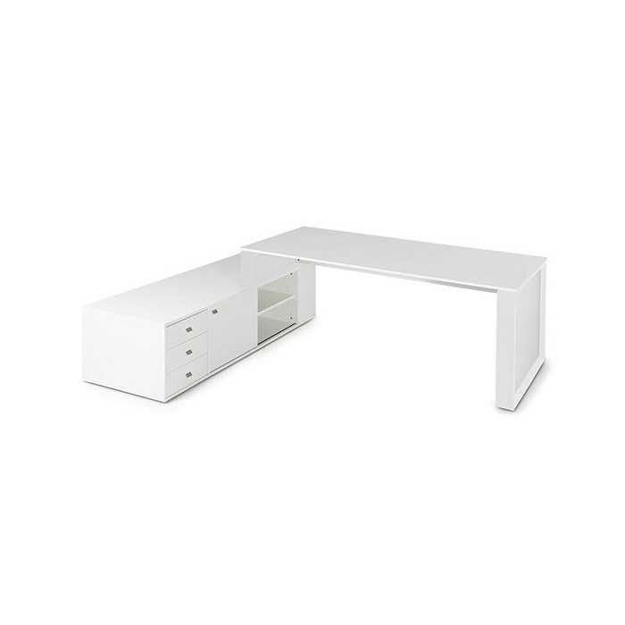 Mesa de despacho OMEGA con armario auxiliar lado izquierdo