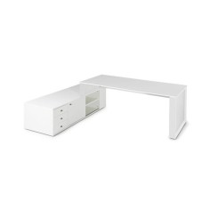 Mesa de despacho OMEGA con armario auxiliar lado izquierdo