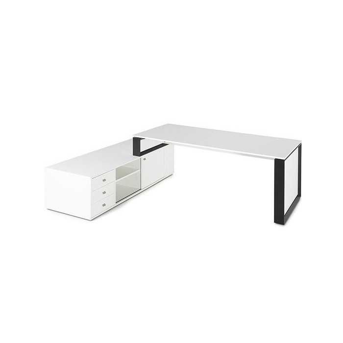 Mesa de despacho OMEGA con armario auxiliar lado izquierdo