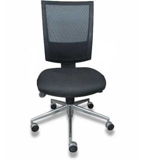 Silla de oficina FLASH, respaldo malla, sin brazos, base aluminio, sistema sincro Silla de oficina FLASH, respaldo malla, sin brazos, base aluminio, sistema sincro