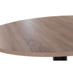 Mesa de reunión redonda pie metálico Blanco/Olmo de 110 CM Mesa de reunión redonda pie metálico Blanco/Olmo de 110 CM