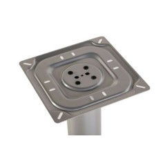 Mesa de reunión redonda CARVING tapa en blanco, pie metálico en aluminio Mesa de reunión redonda CARVING tapa en blanco, pie metálico en aluminio