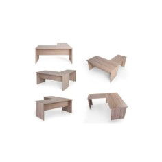 Mesa de oficina + Ala Izquierda SERIE COLOR en Olmo