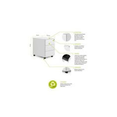 Cajonera metálica ATENAS de Euromof blanca de 3 cajones