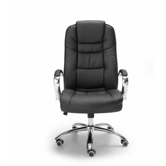 Sillón de oficina TOLEDO acolchado de gran grosor en ecopiel, base de aluminio, polipiel blanco