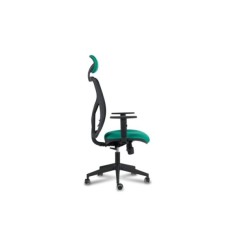 Silla de oficina CAMI 1, respaldo malla, cabezal, con brazos, base poliamida Silla de oficina CAMI 1, respaldo malla, cabezal, con brazos, base poliamida