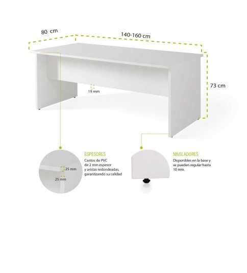 Mesa de oficina Serie COLOR acabado Blanco Mesa de oficina Serie COLOR acabado Blanco