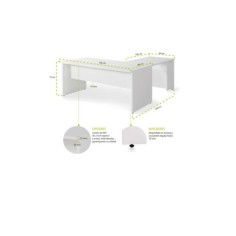 Mesa de oficina + Ala Izquierda SERIE COLOR