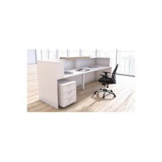 Mostrador de recepción DOBLE ZETA, sobremostrador decorativo, con pasacables, color configurable Mostrador de recepción DOBLE ZETA, sobremostrador decorativo, con pasacables, color configurable