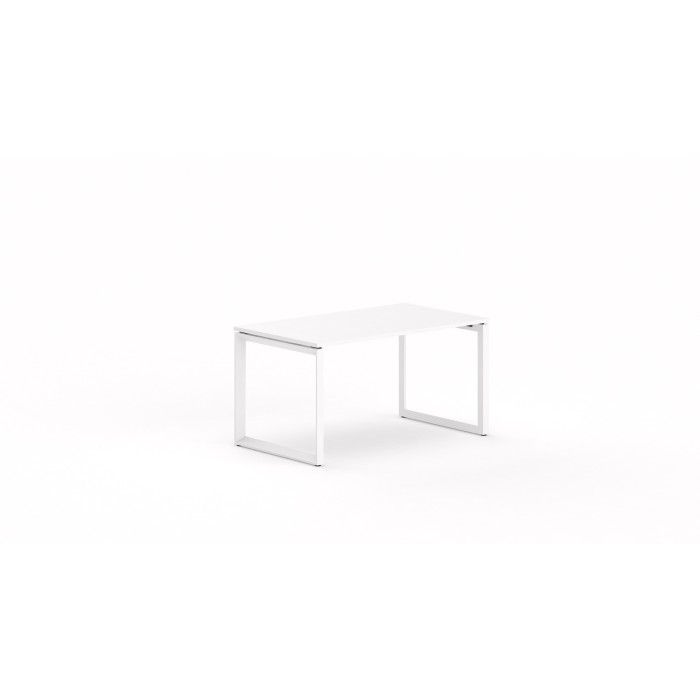 Mesa de oficina STAR, estructura metálica acabado plata, lateral cerrado, fondo 80 cm