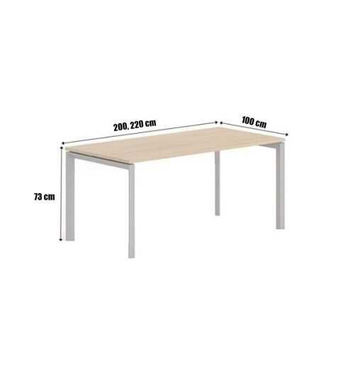 Mesa de despacho STAR,  estructura 4 patas metálica, fondo 100 cm Mesa de despacho STAR,  estructura 4 patas metálica, fondo 100 cm