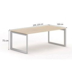 Mesa de oficina STAR, estructura metálica,  lateral cerrado, fondo 100 cm