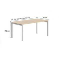 Mesa colectividades STAR,  estructura 4 patas metálica, fondo 60 cm Mesa colectividades STAR,  estructura 4 patas metálica, fondo 60 cm