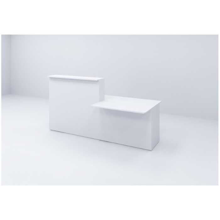 Mostrador recepción compuesto por módulo recto derecha + minusválidos SERIE BASIC acabado blanco