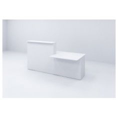 Mostrador recepción compuesto por módulo recto derecha + minusválidos SERIE BASIC acabado blanco