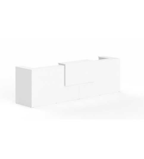 Mostrador de recepción DOBLE ZETA, sobremostrador decorativo, con pasacables, color configurable Mostrador de recepción DOBLE ZETA, sobremostrador decorativo, con pasacables, color configurable