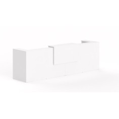 Mostrador de recepción DOBLE ZETA, sobremostrador decorativo, con pasacables, color configurable Mostrador de recepción DOBLE ZETA, sobremostrador decorativo, con pasacables, color configurable