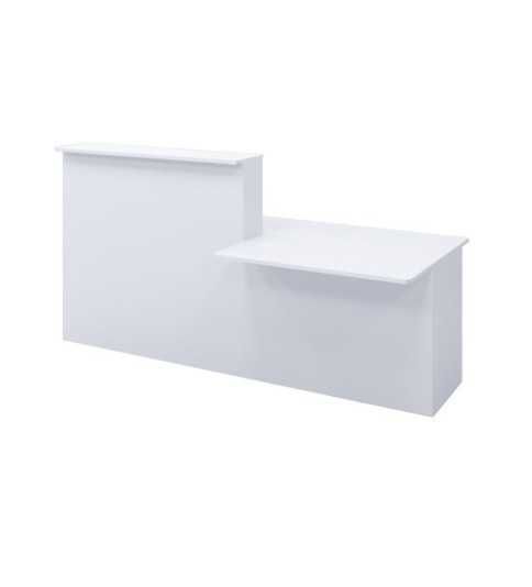 Mostrador recepción compuesto por módulo recto derecha + minusválidos SERIE BASIC acabado blanco Mostrador recepción compuesto por módulo recto derecha + minusválidos SERIE BASIC acabado blanco