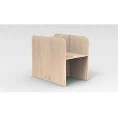 Call center doble enfrentados ancho 80 cm, cantos redondeados altura 121 cm