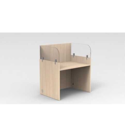 Call center individual laterales de cristal ancho 80 cm, cantos redondeados altura 121 cm Call center individual laterales de cristal ancho 80 cm, cantos redondeados altura 121 cm